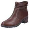 Stiefelette RIEKER, Damen, Gr. 39, lila (marrone), Lederimitat, klassisch, Schuhe, Boots, Blockabsatz, slouchy Schaft, mit Innenreißverschluss