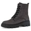 Schnürboots GABOR Gr. 40, grau (dunkelgrau) Damen Schuhe Plateau, Schnürstiefelette, Chunky Boots mit Innenreißverschluss