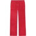 Sweathose JUICY COUTURE "DEL RAY PANT _ Damen", Damen, Gr. L, rot (astor rot), 95% POLYESTER 5% ELASTAN, figurbetont, Hosen, Trainingshose Damen, Sweathose, Velour, Jogginghose mit Glitzer, Sale