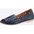 Sandalette GEMINI Gr. 39, blau (dunkelblau) Damen Schuhe Ballerina Peeptoe