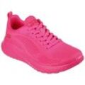 Sneaker SKECHERS "BOBS SQUAD CHAOS-COOL RYTHMS" Gr. 37, pink (neonpink), Damen, Textil, unifarben, Schuhe, Knitwear-Sneaker, Schnürschuh, Trainingsschuh in veganer Verarbeitung