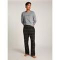 Pyjama "L/S PANT SET", Herren, Gr. XL (54), grau (charcoal top, beam plaid schwarz btm), Web, Jersey, Obermaterial: 100% Baumwolle, CALVIN KLEIN UNDERWEAR, unifarben, kariert, casual, bequem lang, Rundhals, Langarm, Homewear-Sets, mit Logo-Schriftzug