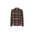 Flanellhemd O'NEILL "O'NEILL SUPERFLEECE SHIRT", Herren, Gr. L, N-Gr, grau (grau check small), Flanell, Obermaterial: 100% Polyester, kariert, sportlich, hoch geschlossener Ausschnitt, Langarm weit 2-Knopf-Manschette mit Druckknöpfen, Hemden