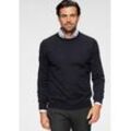 Rundhalspullover OLYMP "OLYMP Strick Casual", Herren, Gr. XL, blau (marine), Obermaterial: 100% Schurwolle, casual, normal, Rundhals, Langarm, Pullover, moderner Strickpullover