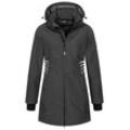 Softshelljacke ARCTIC SEVEN "ASGiuliana", Damen, Gr. 4XL, grau (dunkelgrau), Obermaterial: 96% Polyester, 4% Elasthan; Innenmaterial: 100% Polyester, Jacken, mit abnehmbarer Kapuze