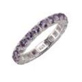 Fingerring ZEEME "925/- Sterling Silber rhodiniert Amethyst" Gr. 54, weiß (weiß, lila), Fingerringe, Damen, 054 (17,2), Silber 925 (Sterlingsilber)