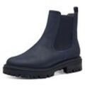 Chelseaboots TAMARIS Gr. 37, blau (navy) Damen Schuhe Blockabsatz, Stiefelette, Boots mit Textilband an der Ferse