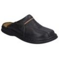 Sabot JOSEF SEIBEL "KLAUS", Herren, Gr. 39, schwarz (schwarz, cognac), Leder, casual, Schuhe Clog, Sommerschuh, Schlappen, Hausschuh, mit gepolsterter Lederinnensohle