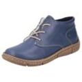 Winterboots RIEKER Gr. 39, blau, Damen, Leder, Lederimitat, Schuhe, Schnürboots, Kurz-Stiefelette mit Schaftrandpolsterung