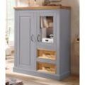 Highboard HOME AFFAIRE "Selma", grau (grau, beize), B:100cm H:120cm T:38cm, Sideboards, Vitrine, Breite 100 cm