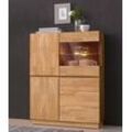 Highboard HOME AFFAIRE "Laima", braun (eiche teilmassiv), Sideboards, Vitrine, Höhe 120 cm, teilmassiv, FSC-zertifiziert