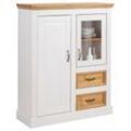 Highboard HOME AFFAIRE "Selma", weiß (weiß, beize), B:100cm H:120cm T:38cm, Sideboards, Vitrine, Breite 100 cm