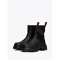 Stiefelette TOMMY JEANS "TJW CHUNKY CHELSEA BOOT MIX MAT", Damen, Gr. 41, schwarz, Leder, Lederimitat, unifarben, modisch, Schuhe, Blockabsatz, Plateau, Schlupfboots, Combat-Boots mit Label