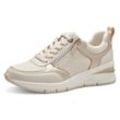 Keilsneaker TAMARIS Gr. 36, beige (creme, kombiniert) Damen Schuhe Freizeitschuh, Halbschuh, Schnürschuh mit Außenreißverschluss