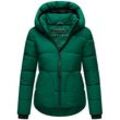 Steppjacke NAVAHOO "Lachperle XIV" Gr. L (40), grün (dunkelgrün) Damen Jacken Kurze gesteppte Winterjacke mit hohem Kragen und Kapuze