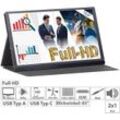 EZM-210 (ZX-5067-675) Tragbarer Monitor Mobiler Full-HD-IPS-Monitor, 39,6 cm 15.6" Mirrorlink & AirP