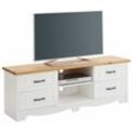 Lowboard HOME AFFAIRE "Trinidad", gelb (weiß, honigfarben), B:148cm H:51cm T:37cm, Sideboards, Kommode, Breite 148 cm, mit 4 Schubladen