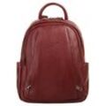 Cityrucksack SAMANTHA LOOK, Gr. B/H/T: 36cm x 25cm x 14cm, rot, Rindsleder, Leder, Strukturmuster, casual, Rucksäcke, echt Leder, Made in Italy