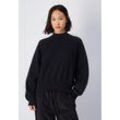 Sweatshirt CHAMPION "Mock Turtle Neck Long Sleeves Sweatshirt" Gr. L (42/44), schwarz (nbk) Damen Sweatshirts