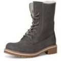 Winterboots TAMARIS Gr. 37, grau (anthrazit) Damen Schuhe Blockabsatz, Winterstiefelette, Schnürboots mit DUO-TEX-Ausstattung