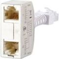 Metz Connect RJ45 Netzwerk Y-Adapter CAT 5 [2x RJ45-Buchse - 1x RJ45-Stecker] Silber