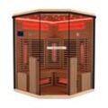 Dewello® Infrarotkabine Infrarotsauna KENORA 140x140 für 2-3 Personen aus Hemlockholz, Dual-Therm