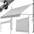 tectake® Klemmmarkise, mit Handkurbel, höhenverstellbar 211 - 304 cm, einfache Montage