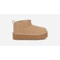 UGG® Classic Ultra Mini Plateau-Boot für Kinder | UGG® EU in Beige, Größe 32.5, Veloursleder