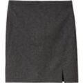 TOM TAILOR Damen High Waist Rock mit Struktur, grau, Uni, Gr. 36