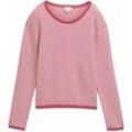 TOM TAILOR Damen Strickpullover mit Struktur, rot, Uni, Gr. XXL