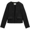 TOM TAILOR Damen Bouclé Blazer-Jacke, schwarz, Uni, Gr. 38