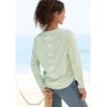 ELBSAND Longsleeve 'Tinna' pastellgrün Gr. L (40) für Damen. Rundhals und Logodruck. Figurumspielend. Nachhaltig.