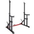 tectake® Squat Rack, multifunktional, Höhe und Breite verstellbar, bodenschonende Kunststoffkappen, inklusive 2 Aufnahmen für Hantelscheiben