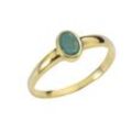 Fingerring VIVANCE "375/- Gelbgold mit Smaragd" Gr. 17, gelb (gelb, grün), Fingerringe, Damen, 054 (17,2), Gold