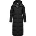 Wintermantel RAGWEAR "Patrise" Gr. L (40), schwarz Damen Mäntel Extralanger Winter Steppmantel mit Gehschlitzen