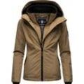 Outdoorjacke MARIKOO "Erdbeere" Gr. L (40), grau (taupe), Damen, Oberstoff: 100% Polyester, Futter: 100% Polyester, Wattierung: 100% Polyester, Ärmelfutter: 100% Polyester, Jacken, sportliche Funktionsjacke mit Kapuze