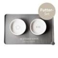 Minty&Marla XXL Futterstation 3er Set Katze grau