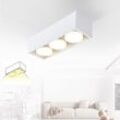 Gbly - Deckenleuchte Aufputz led Deckenspots - Weiß Deckenstrahler Modern Aufbaustrahler mit 3 Flammig Schwenkbar Aufbauspot Eckig Warmweiß 3x5W GX53