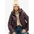 Steppjacke SUPERDRY "HOODED FUJI QUILT PADDED JKT" Gr. M, lila (smoky aubergine lila), Damen, Web, Obermaterial: 100% Polyester, unifarben, Jacken