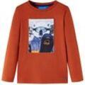 Kinder-Langarmshirt Rostbraun 92