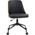 Vinsetto - Bürostuhl Schreibtischstuhl Drehstuhl Home-Office-Stuhl höhenverstellbarer ergonomisch 360°-Drehräder Schaumstoff pu Schwarz 48,5 x 54,5 x