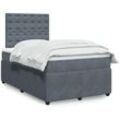 Torana - Boxspringbett mit Matratze Dunkelgrau 120x200 cm Samt