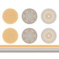 Stoff-Coupon "Mandala", taupe/orange