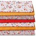 Patchwork- und Quiltpaket "Handarbeits-Hühner", kürbis/rot