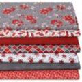 Patchwork- und Quiltpaket "Rosen", rot/grau