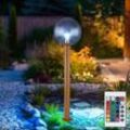 Globo - Außenleuchte dimmbar mit Fernbedienung led Stehlampe Außen Gartenleuchte Terrassenlampe Wegeleuchte, rgb Farbwechsel Aluminium Glas