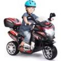 Goplus - 6V Elektro Kindermotorrad mit 3 Raedern, Elektromotorrad inkl. Licht & Pedal & Aufbewahrungskiste & Musik, Elektro-Dreirad für Kinder von 3