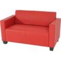 2er Sofa Couch Moncalieri Loungesofa Kunstleder rot