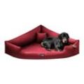 Tierlando ® TRIVIA - Orthopädisches Eckhundebett dunkelrot 1,2 m, 25 cm, 1,2 m