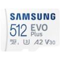 Samsung EVO Plus microSD-Karte Retail 512 GB UHS-I, v30 Video Speed Class, A2 Application Performance Class inkl. SD-Adapter